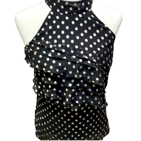 IZ Byer Ruffled Tiered Halter Blouse - Picture 2 of 5